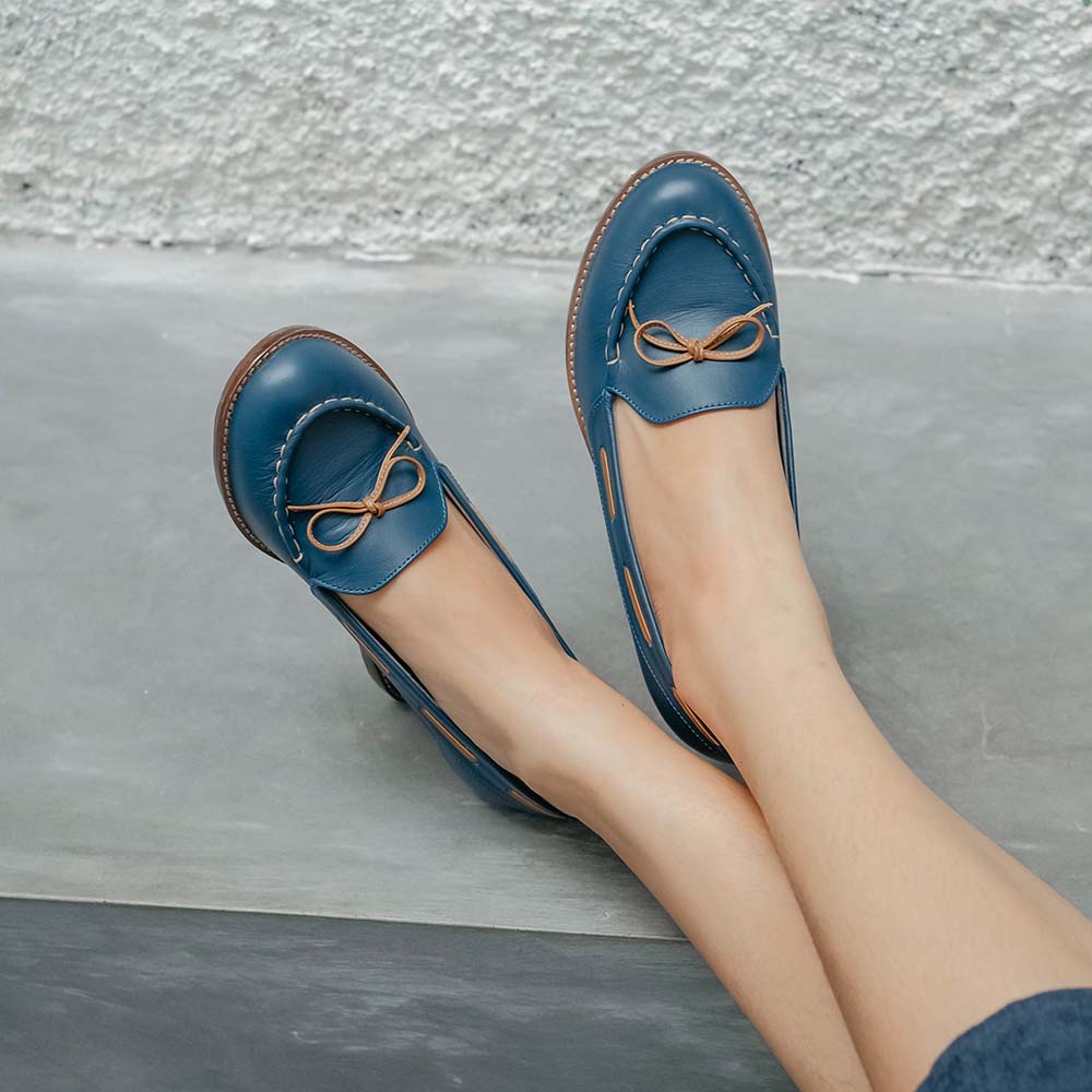 Shoeka - Ocean Wedges 5cm Navy+Rustic