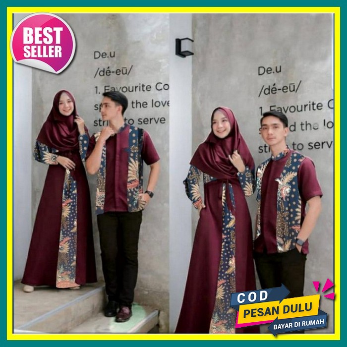 Baju Gamis Couple Suami Istri Pasangan Cowok Cewek Keluarga Terbaru 2021 Kopel Murah Cople Kekinian 