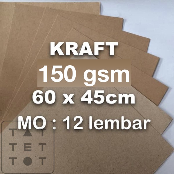 

kraft 150 gsm | 60 x45 cm | kraft liner | paper bag | undangan DIY | gulung | rustic