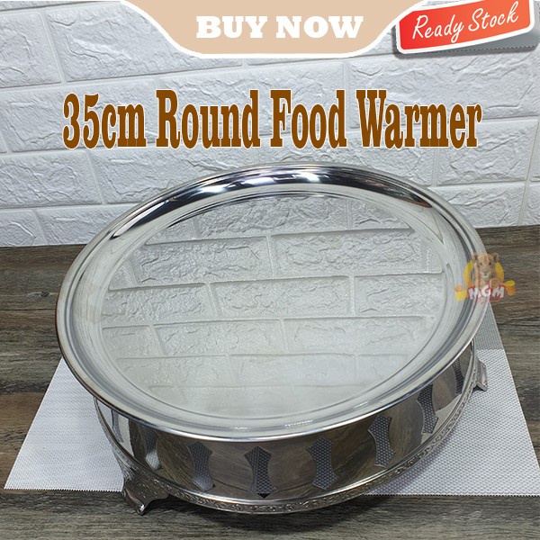 PREMIUM Round Food Wamer 35cm Stainless Steel with Stand and burner