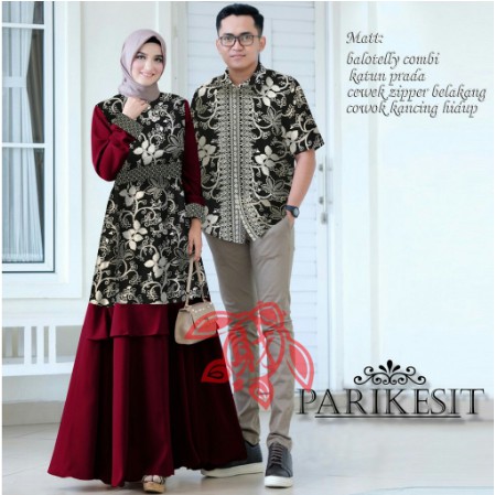 Gamis couple mama papa set pesta kondangan baju couple arleta