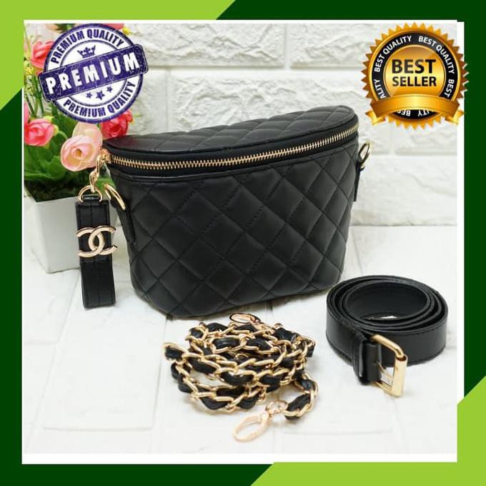 Tas Wanita Convertible Waist Bag Chanel Sintetis Leather Mini Branded