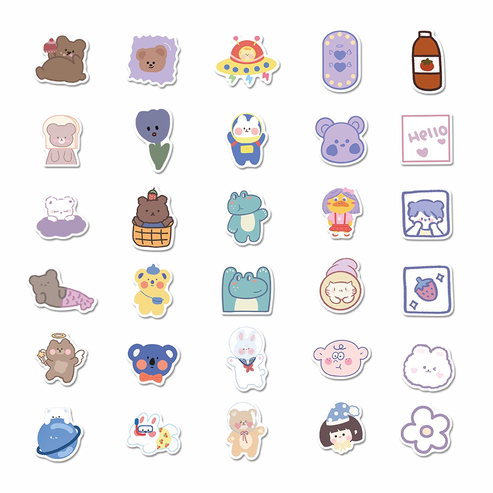 90pcs / Pak Stiker Label Desain Beruang Kecil Lucu Gaya Korea Untuk Dekorasi Scrapbook