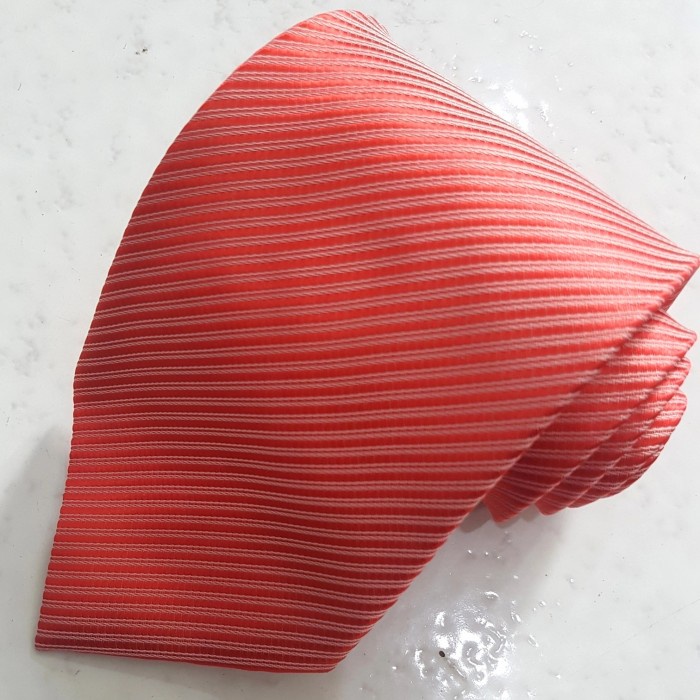 Dasi Salur Big - Merah Bata Putih