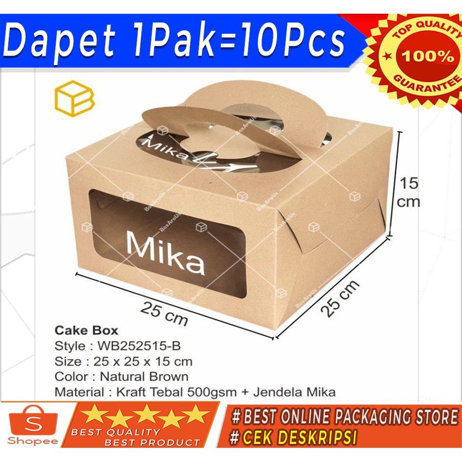 

Box Kue Dus Kotak Cake Packaging Kemasan Bolu Window Jendela| WB252515