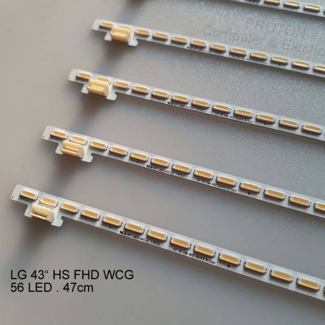 Backlight TV LG 43" SMD 56 LED 47cm 84V  HS FHD WCG Rev0.6 R L-Type  NFT-ME9 94V-0 1450  Soket 6 pin