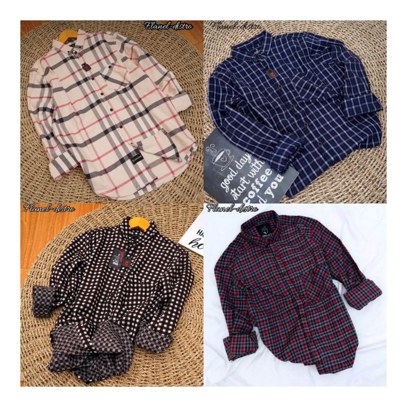 Kemeja flanel Castles Kemeja pria lengan panjang Kemeja pria casual