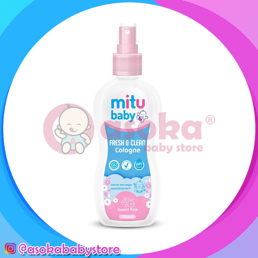 Mitu Baby Spray Cologne 100 ml Pink &amp; Green ASOKA