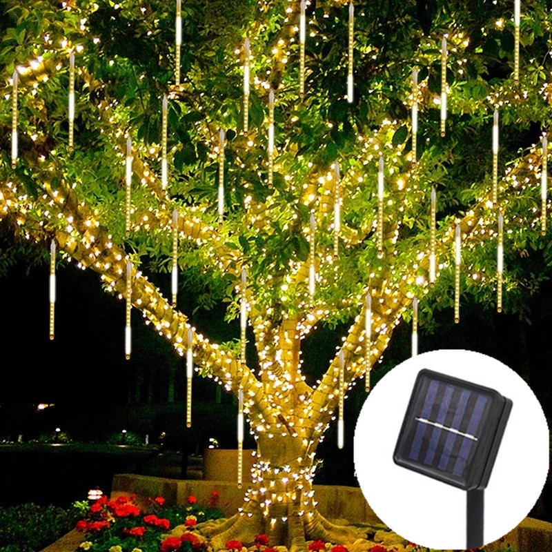 [ Christmas Solar LED Meteor Shower Light String Decoration for Home Outdoor Garden courtyard Wedding Festival Party ]