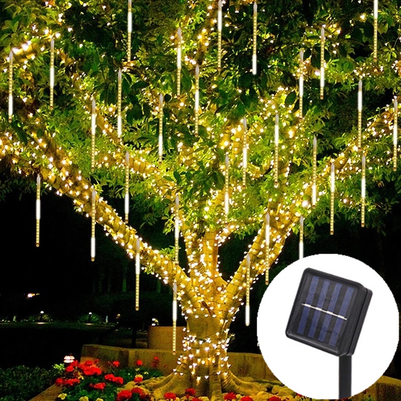 [ Christmas Solar LED Meteor Shower Light String Decoration for Home Outdoor Garden Courtyard Wedding Festival Party ]