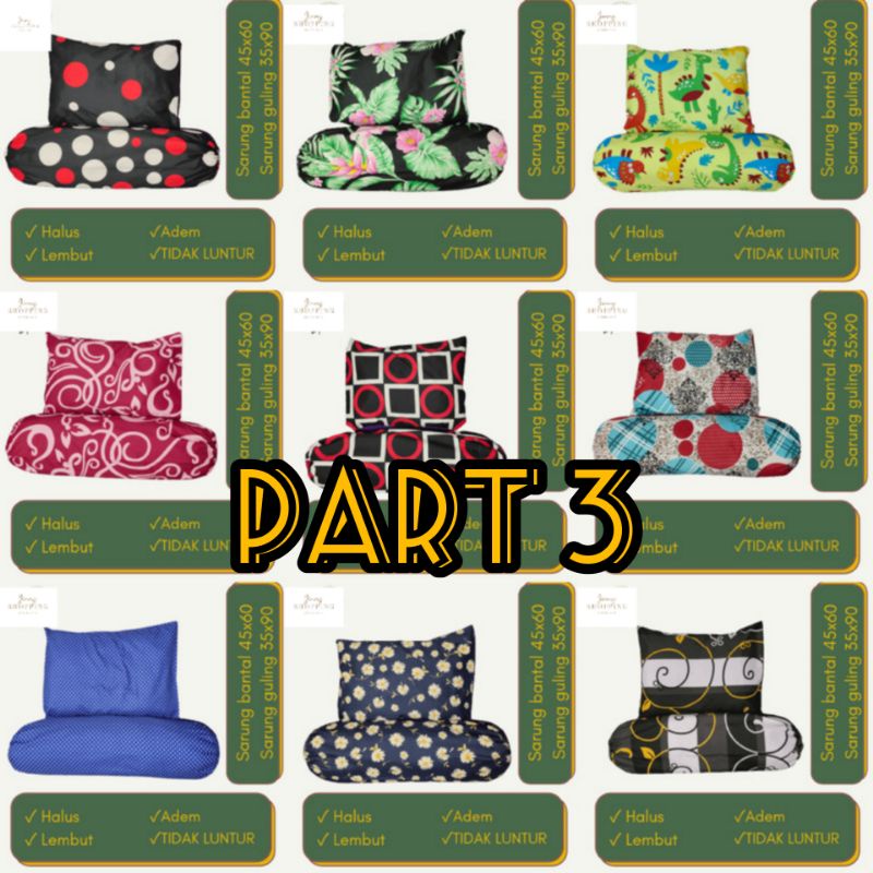 SARUNG BANTAL 45x60 GULING 35x90 HALUS LEMBUT MURAH BISA PILIH MOTIF TERLENGKAP