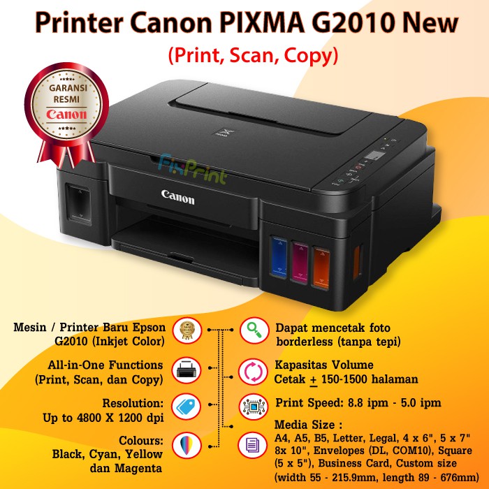 Printer Canon PIXMA G2010 (Print, Scan, Copy) New Garansi Resmi