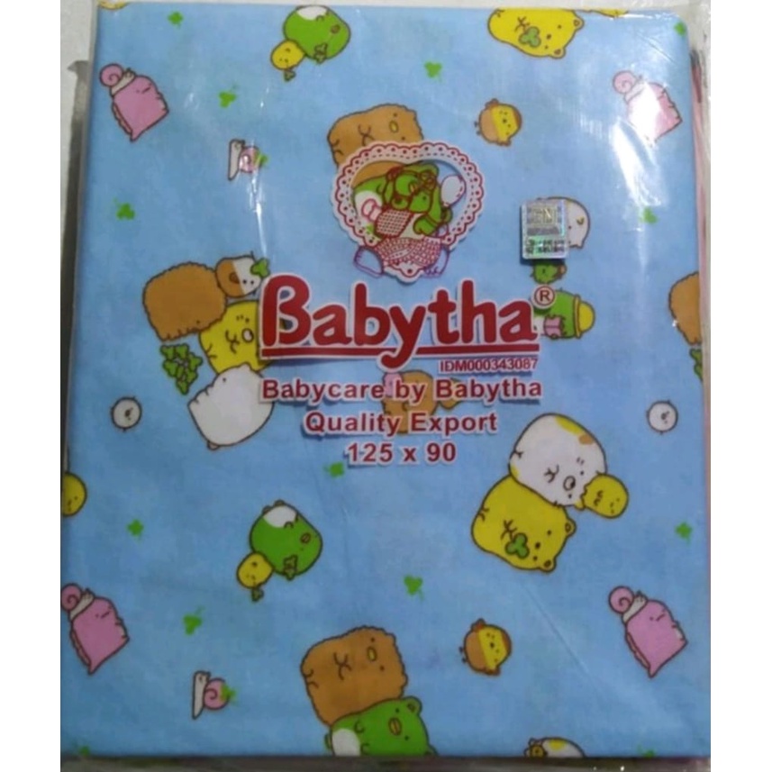 Bedong Babytha merah 125 x 90 / planel selimut bedong baby