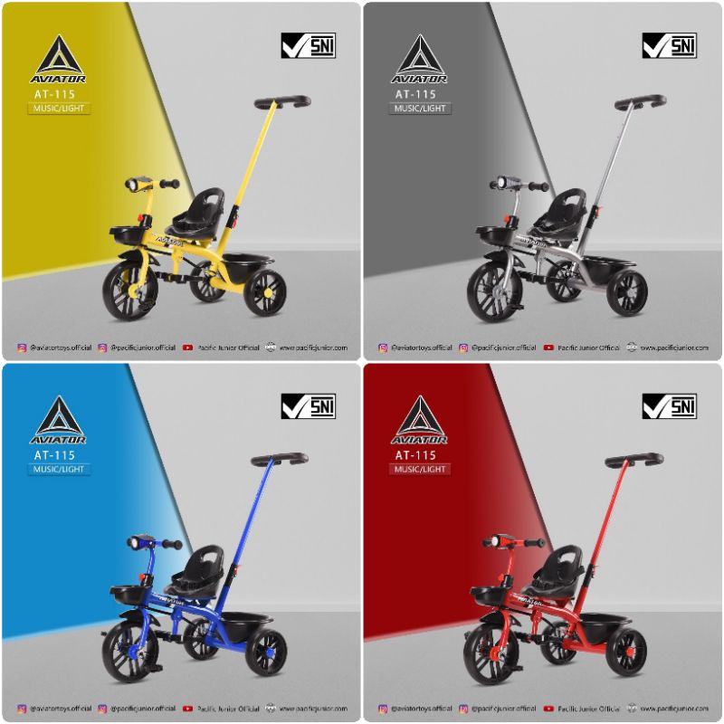 SEPEDA ANAK RODA 3 TIGA TRICYCLE AVIATOR AT 105-7 / AT 115
