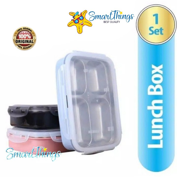 100% ORI - FREEMIR Lunch Box / Kotak Bekal Wheat Straw Bento Stainless #05