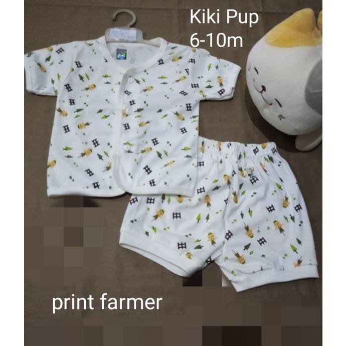 Kiki pup setelan pendek medium bayi usia 6 - 12 m kado bayi