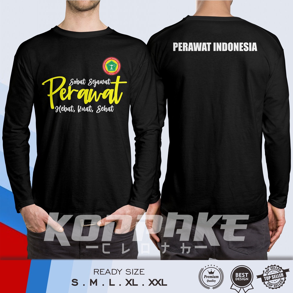 Kaos PPNI Perawat Sobat Sejawat Indonesia Lengan Panjang Baju Distro