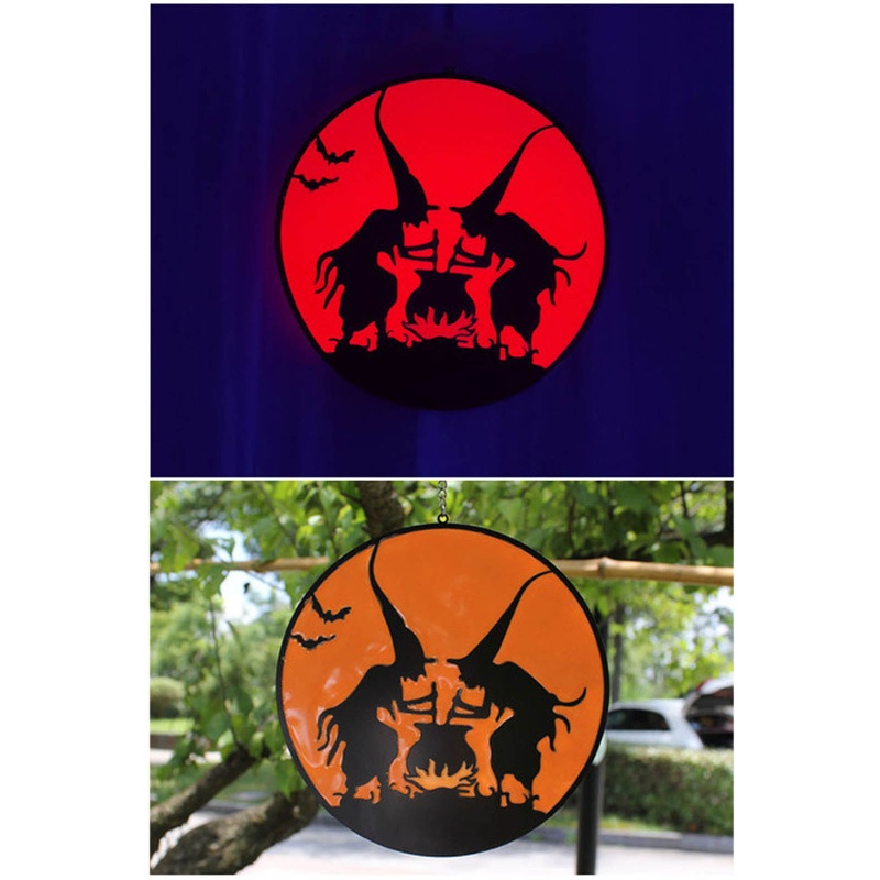 Liontin Kaca Luminous Desain Penyihir Untuk Dekorasi Pesta Halloween