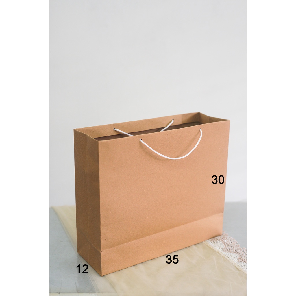 

Paper bag 35x12x30 (PxLxT) paperbag Kraft Shoping bag coklat polos