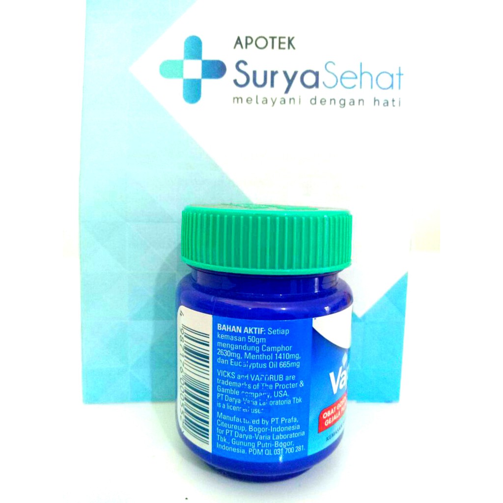 VICKS VAPORUB 10 gr / 25 gr / 50 gr Balsem Menthol Hangat dan Melegakan - Apotek Surya Sehat