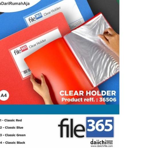 

❅ Map Clear Holder Daiichi 365 Folio 60 lembar - Hitam Ω