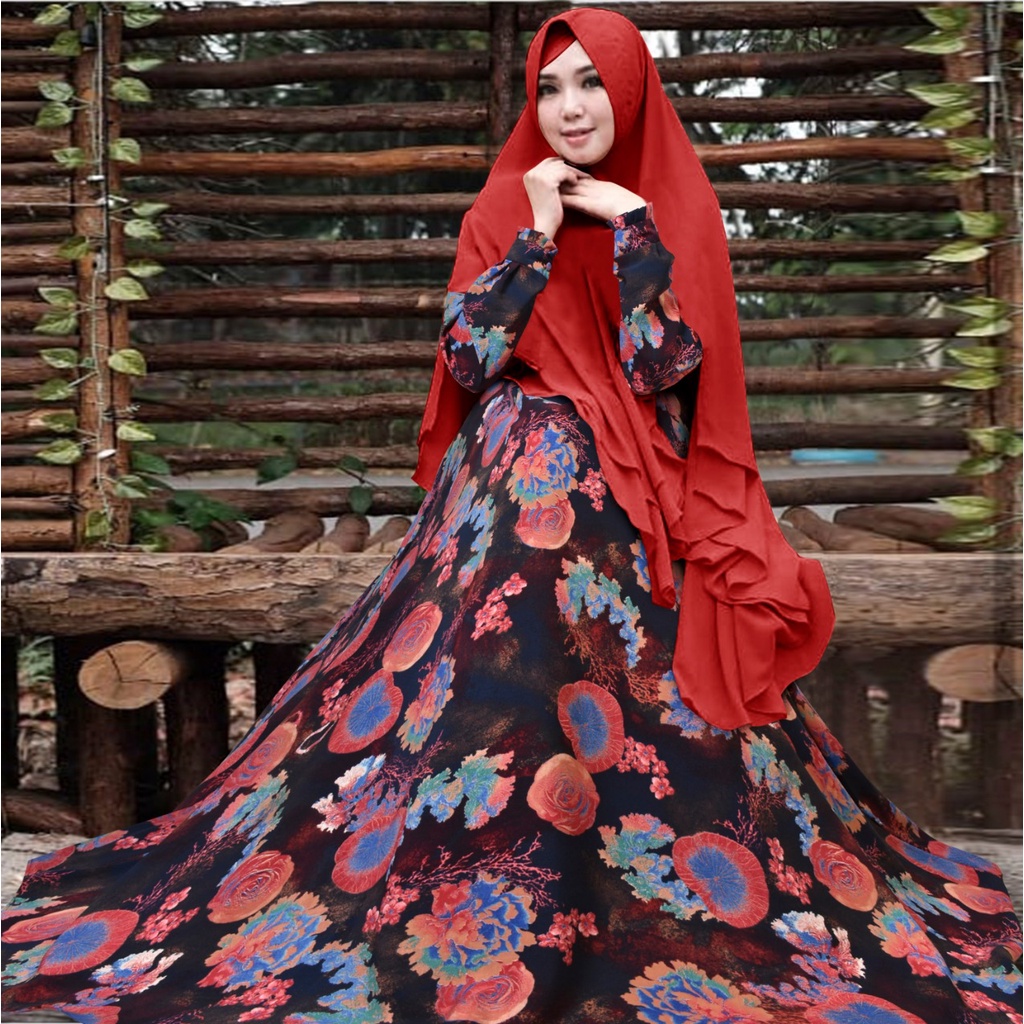 SYARII monalisa premium set khimar seruty bebydoll 2 layer/ gamis syarii ceruty bebydoll terbaru