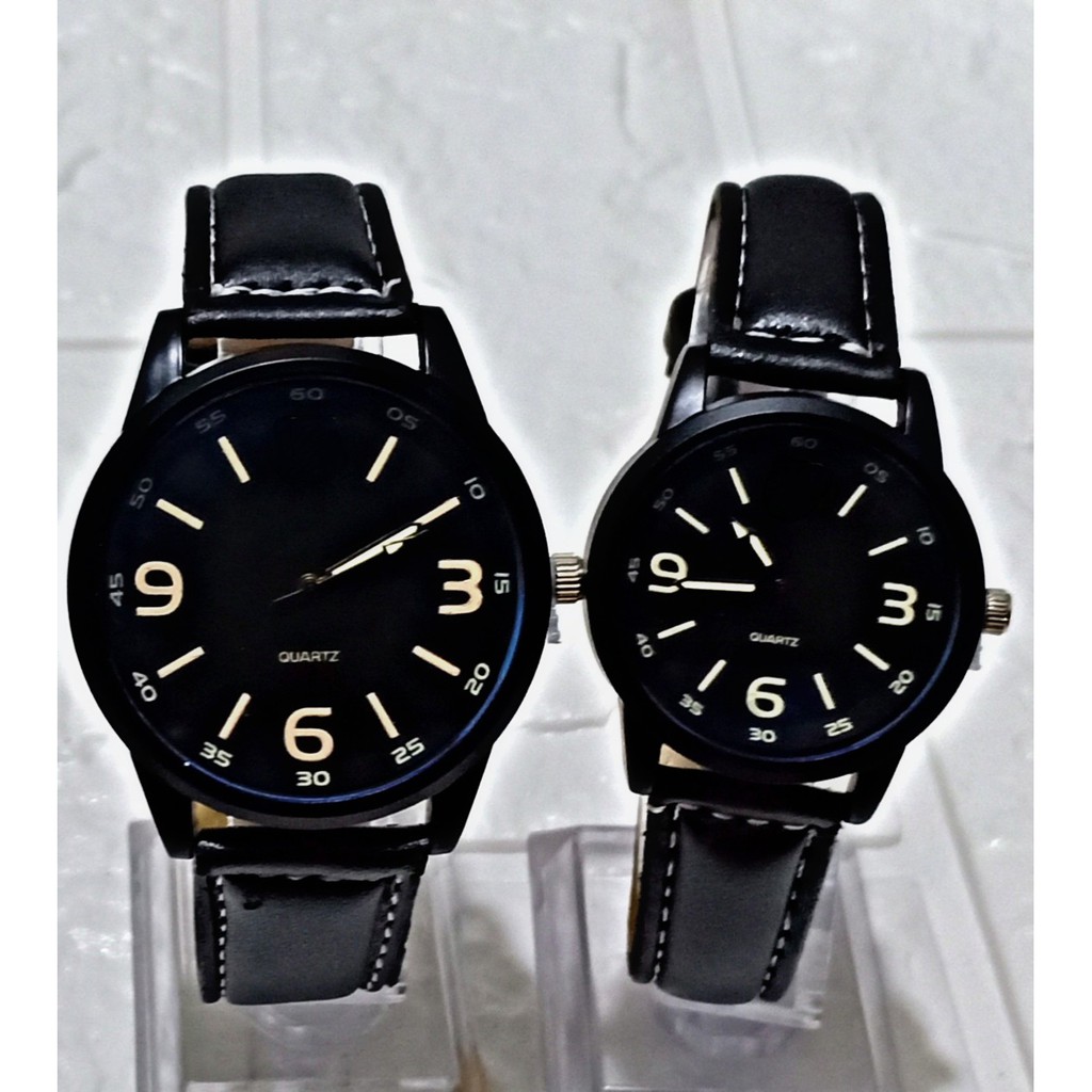 Jam Tangan Casual Couple/Pria/Wanita Kasual Polos Strap Kulit FL-14