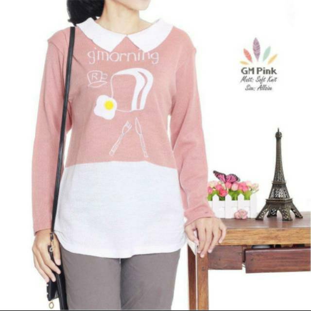 Sweater wanita | Baju rajut wanita | Baju tebal | GM | Good morning