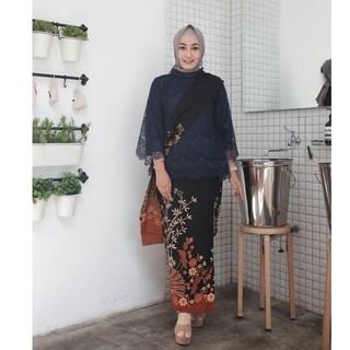 SETELAN KEBAYA LINEN TOP BROKAT  FULL FURING  MODERN KEBAYA 