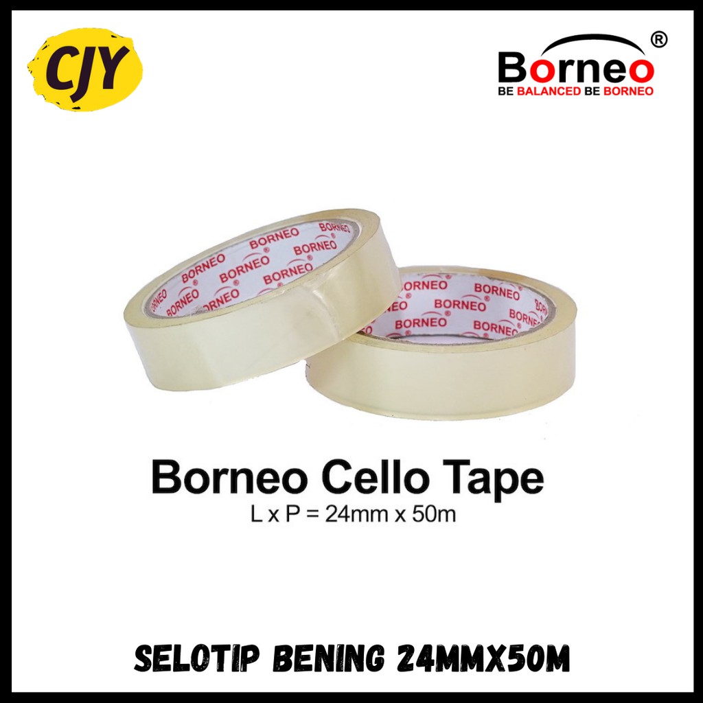 

ISOLASI / SELOTIP BORNEO 24mm x 50m, fast response SURABAYA