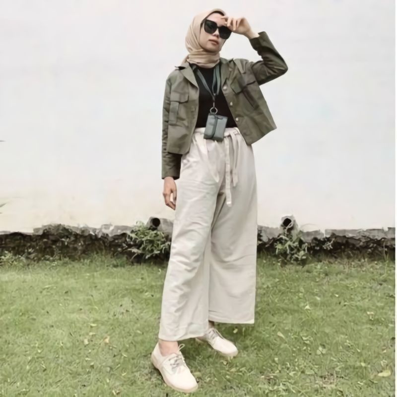 Widi Pants Kulot Linen Rami Polos - Celana Panjang Kulot Katun Linen Polos Murah