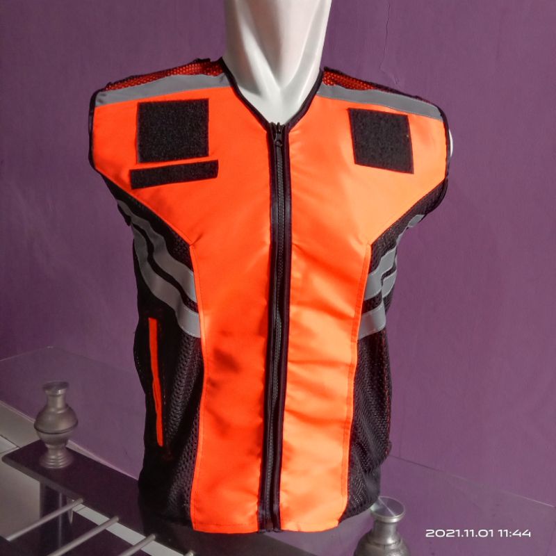 Rompi safety touring security satpam warna oren