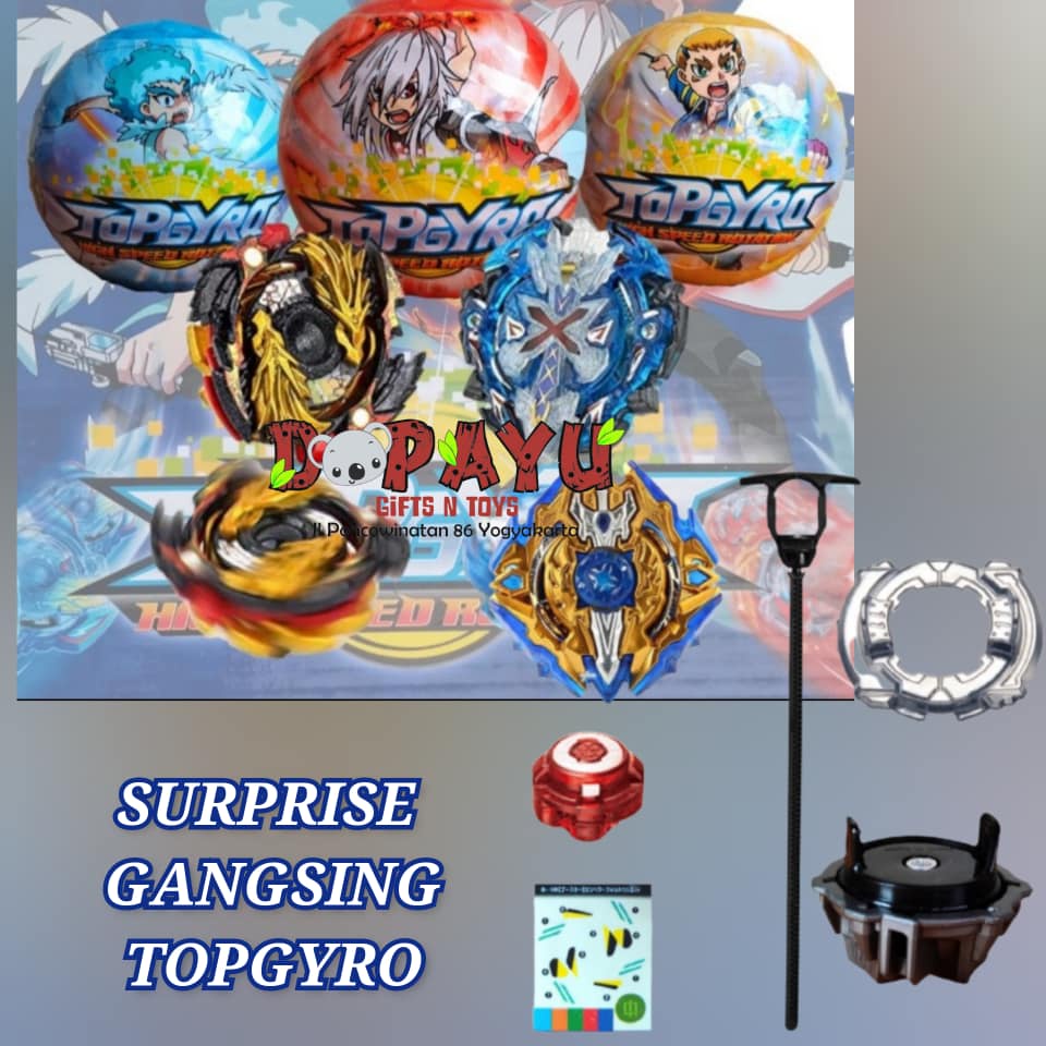 SURPRISE GANGSING SET TOPGYRO GASING MURAH MAINAN SURPRISE EGG