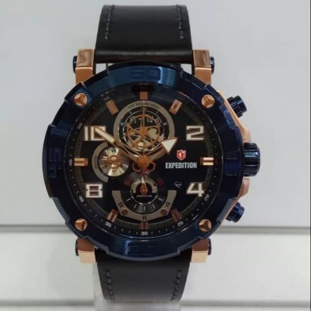 Jam Tangan Expedition E6769 Blue / Rose Gold Original