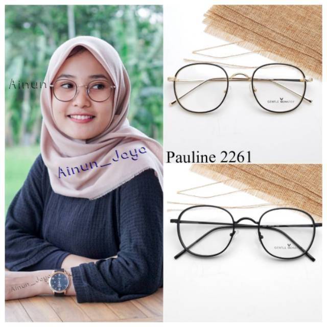 KACAMATA MINUS BULAT PAULINE 2261 TRENDY   KACAMATA ANTIRADIASI ( UNISEX ) Kekinian Termurah