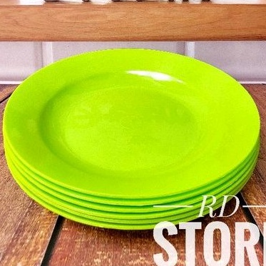 PROMO 12.PCS ISI 6.PIRING MAKAN DAN 6.MANGKOK SAYUR BAHAN SEMIE MELAMINE POLOS