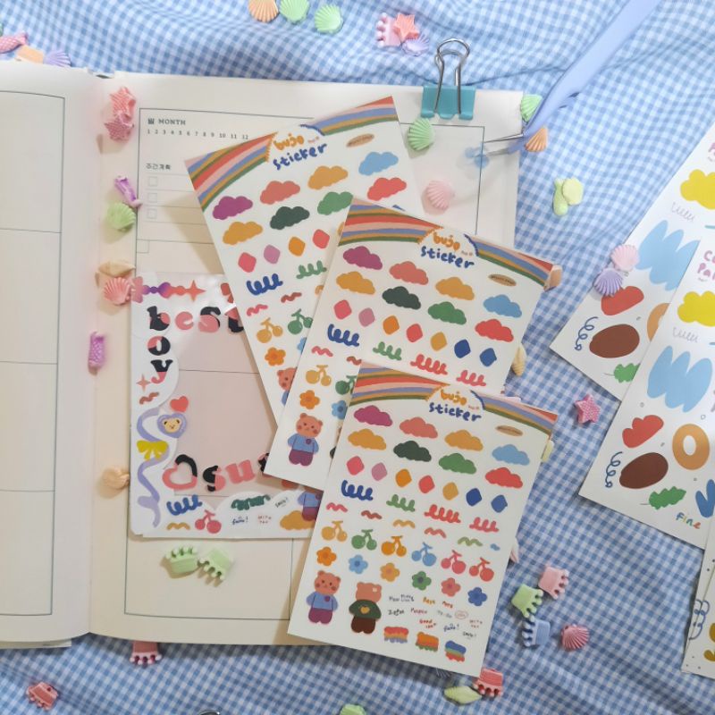 

[READYSTOCK] ahjussipolar STICKER DECO CUTE BUJO COLORFULL
