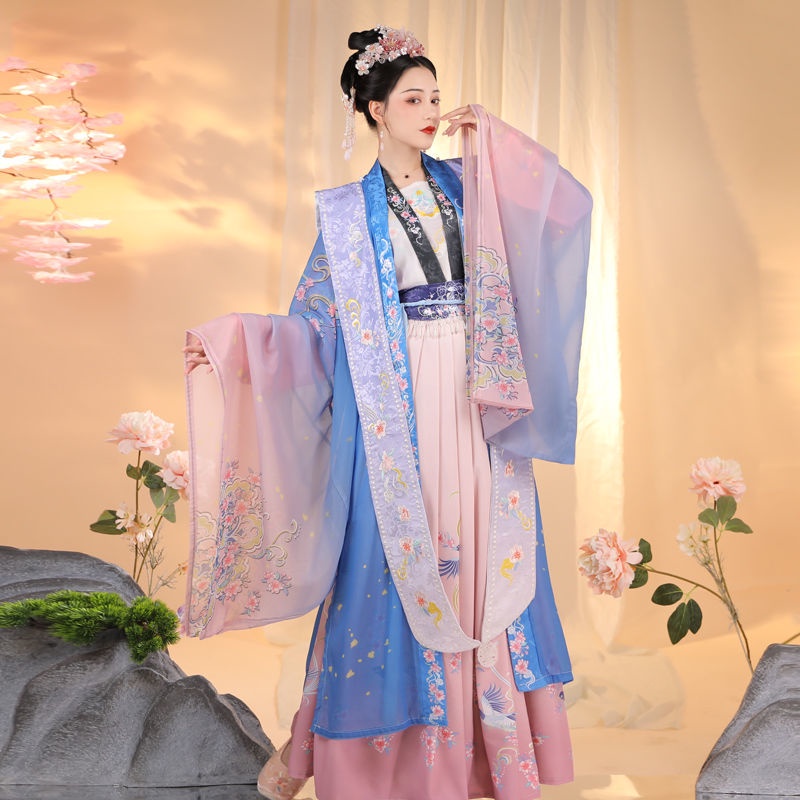 Shangyunxi - Qing Pingle song Xiaxi Hanfu women's authentic original cardigan long shirt waist lengt