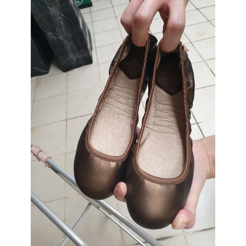 Butterfly Twists Flat Shoes Sophia Bronze Coklat Gold size 35 Empuk Nyaman