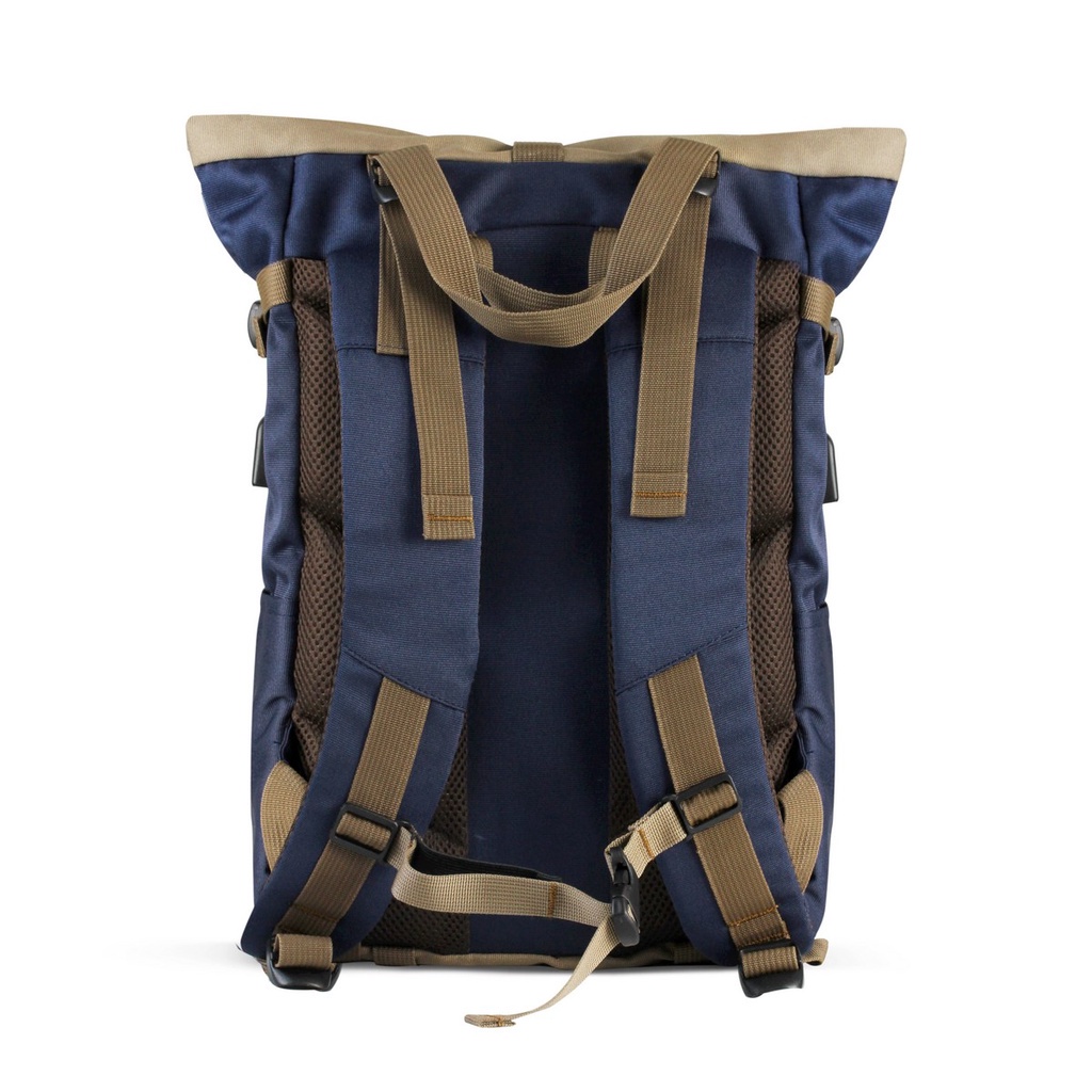 HARRIER NAVY KHAKI ORIGINAL x ATVA Ransel Casual Biru Dongker Pria Wanita Daily Backpack Kuliah Kampus Kerja Kantor Sekolah SMA SMK Tas Punggung Laptop Ukuran Besar 14 Inch Rolltop Bagpack Distro Premium Roll Top Outdoor Travel Traveling Bag Keren Terbaru