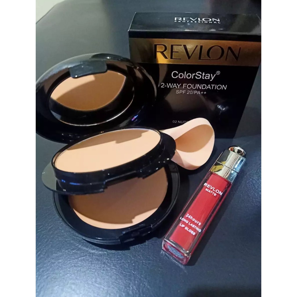 PROMO Paket Bedak Revlon 2 in 1, Lipstick Revlon 3D