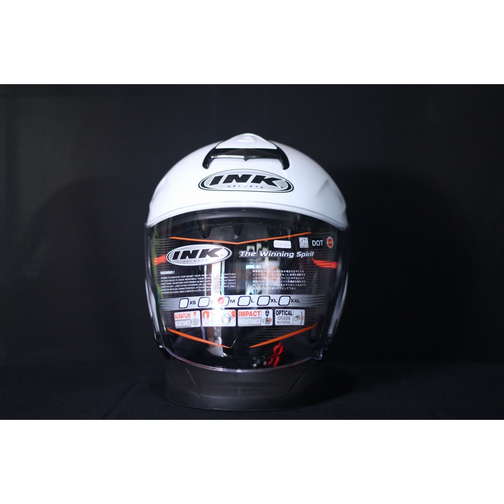 Helm INK Dynamic Solid White INK Half Face Putih Polos-2