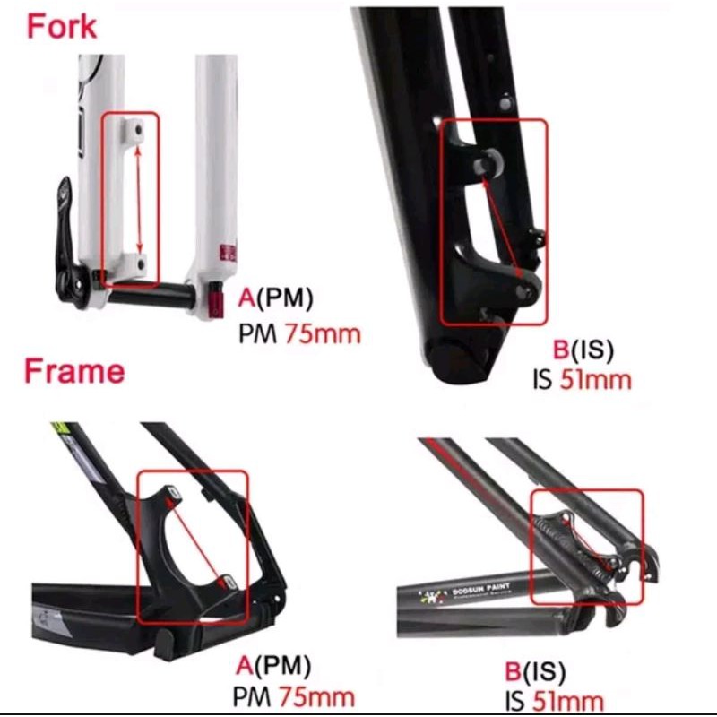 Adaptor Cakram Caliper Rotor Rem . Adapter IS PM insmount Post mount 140 160 180 203 mm 4 6 7  inch sepeda mtb lipat folding bike city bike