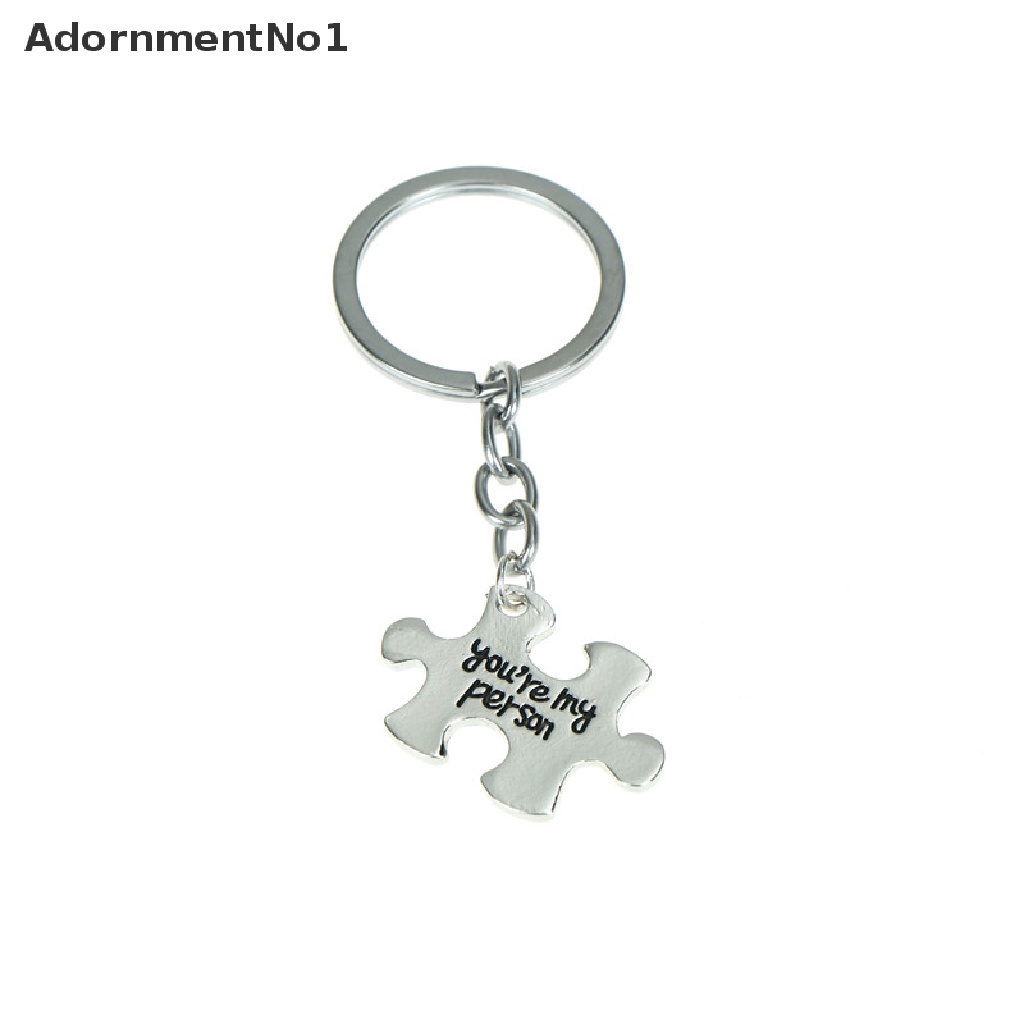 (AdornmentNo1) 2pcs Gantungan Kunci Desain puzzle Tulisan you are my person