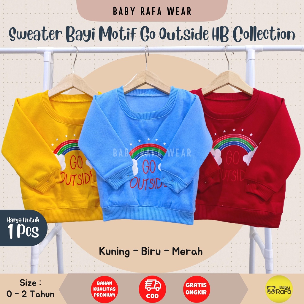 Sweater Bayi Hangat HB Collection, Sweater Anak Bahan Fleece Hangat GO OUTSIDE