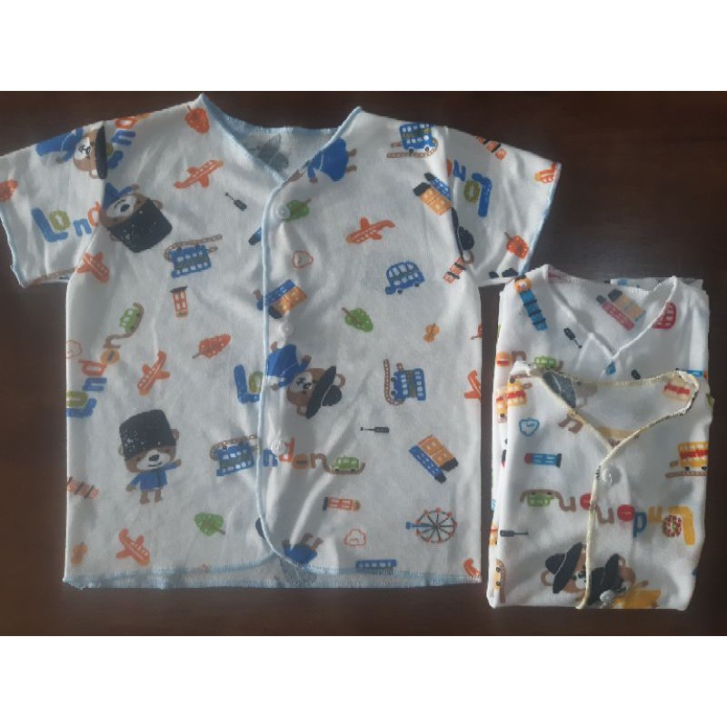 Baju Bayi Lengan Kutung,Pendek dan Panjang Printing Motif Jumbo/ 6-12bulan SNI promo 8.8