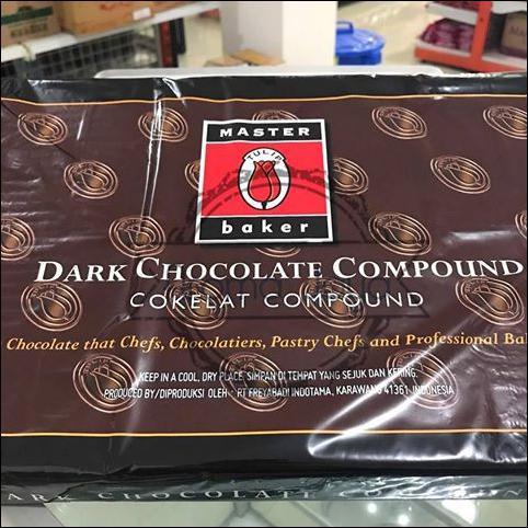 

COKELAT DARK COMPOUND TULIP, COKLAT MASAK MASTER BAKER 5KG - BUNGKUS KRESEK
