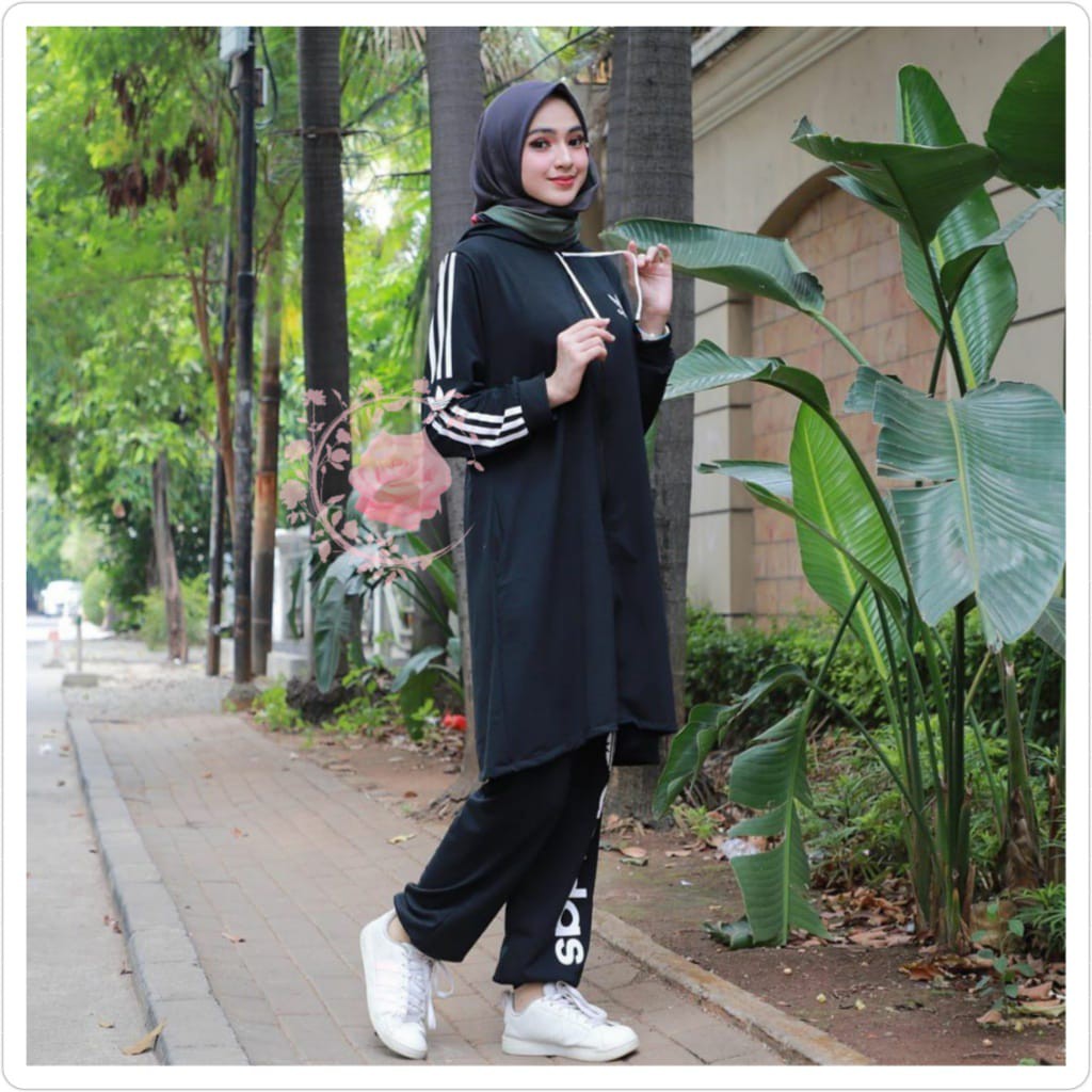 indobest setelan lovita / set pakaian olahraga / training wanita / hoodie sweater