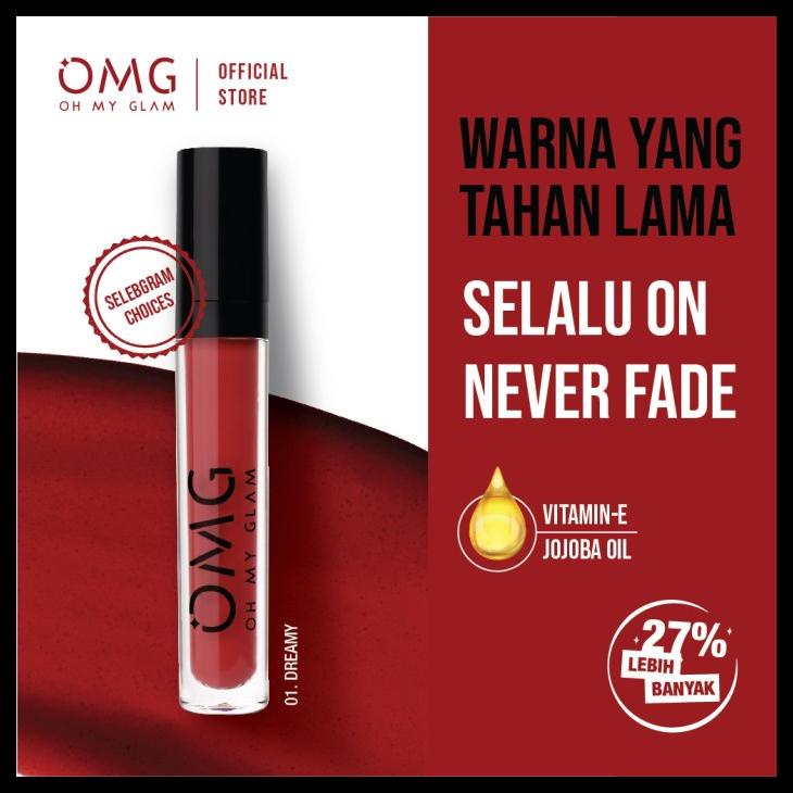 big sale omg oh my glam matte kiss lip cream 01 dreamy 3.5 g - lipstick matte terlaris