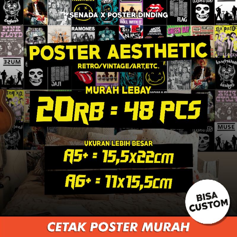 Jual Poster Dinding Aesthetic Isi Poster Hiasan Dinding Kamar Cowok Cewek Poster Retro